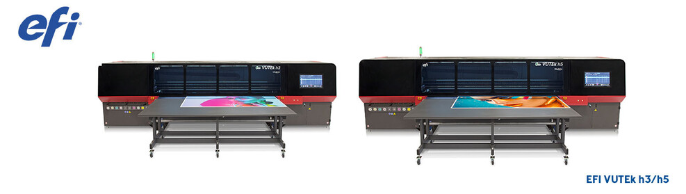 EFI VUTEk 3h, 5h, hybrid, flatbädd, rulle till rulle