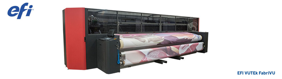 Sublimering, textiltryck, soft signage, EFI, VUTEk, FabriVU, Marabu