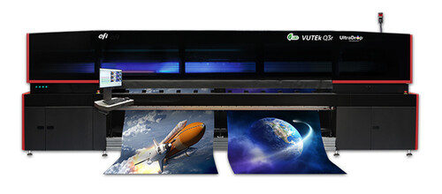  EFI VUTEk Q3r/Q5r, rulle till rulle, LED, storformatsskrivare, Marabu